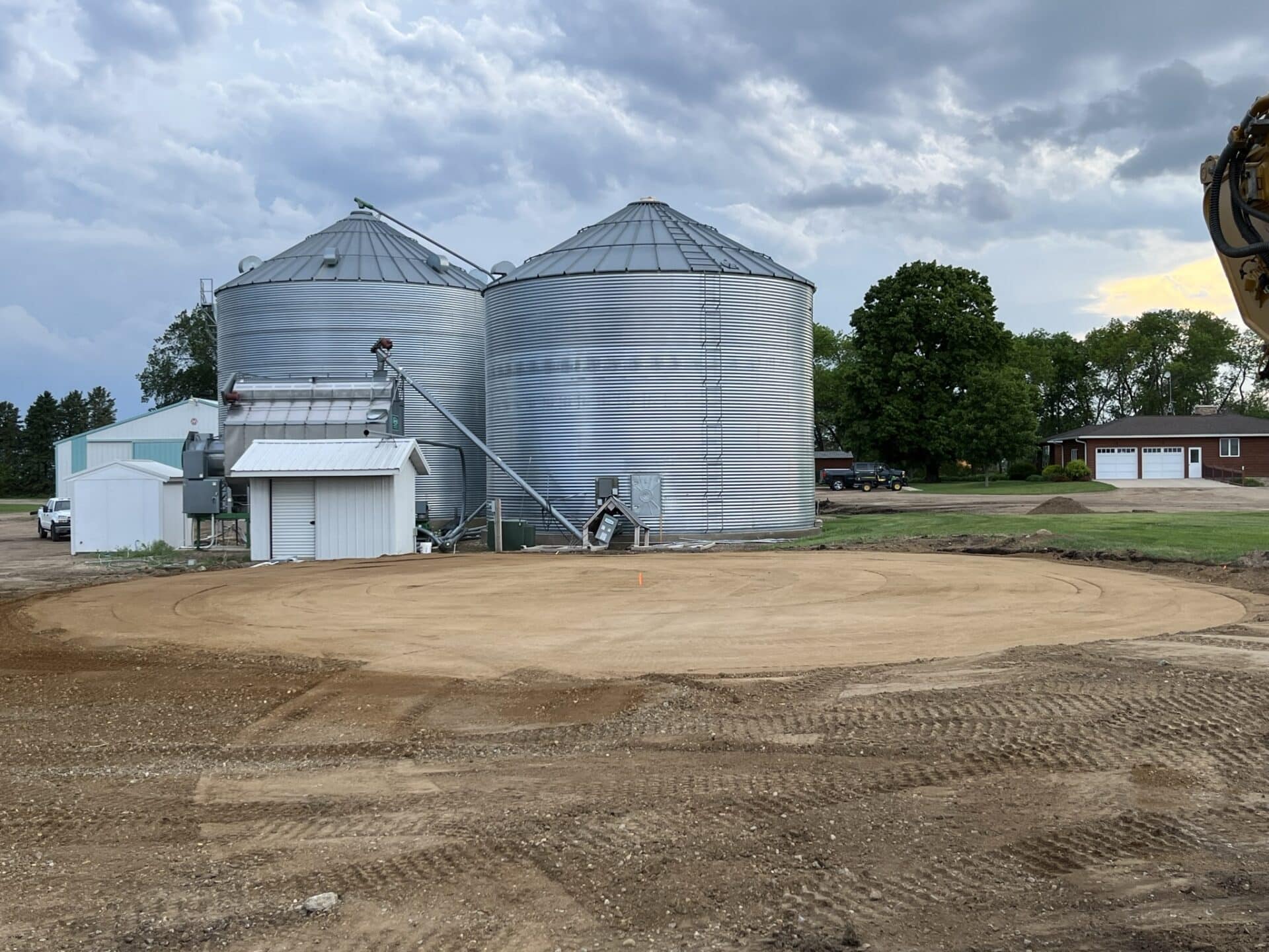 Grain Bins On Farm
