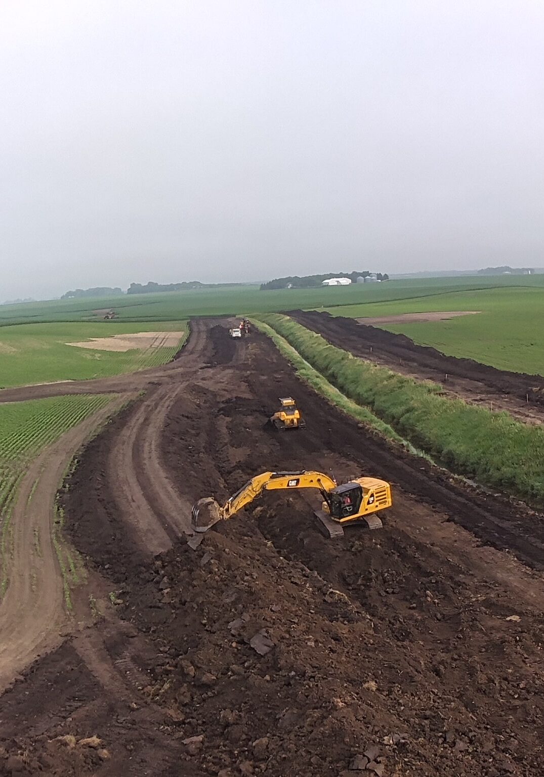 Renville County Project Placing Tile Sticks